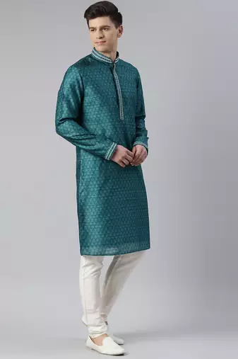 Green cotton printed kurtas