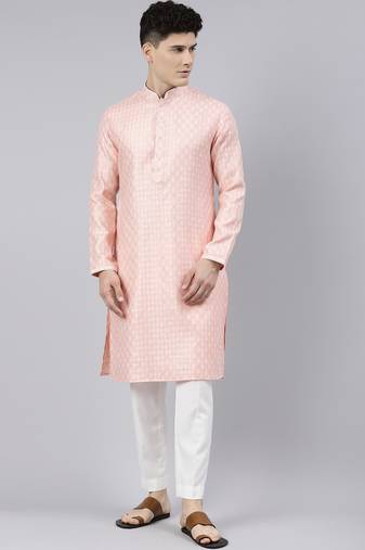 Peach chanderi kurtas