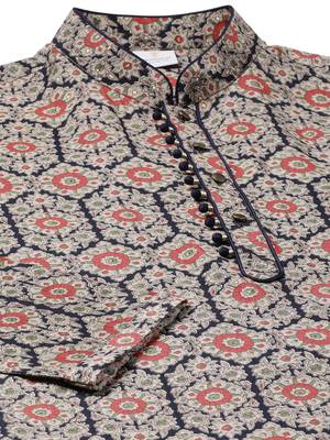 Navy sanganeri print kurtas 2