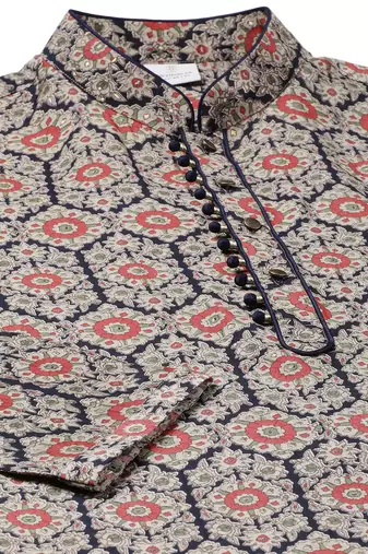 Navy sanganeri print kurtas