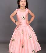 Baby Girls Readymade South Indian Pattu Pavadai Baby Pink Lehenga Choli Set For Kids