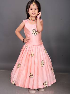 Baby Girls Readymade South Indian Pattu Pavadai Baby Pink Lehenga Choli Set For Kids 3