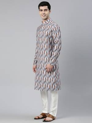 Grey ikat printed kurtas 3
