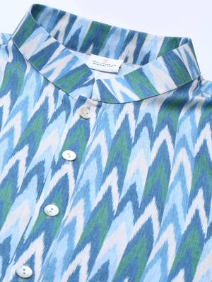 Light blue ikat printed kurtas 2