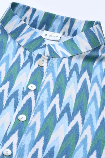 Light blue ikat printed kurtas