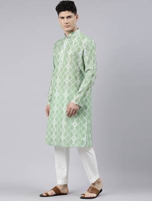Light green tie dye kurtas 3