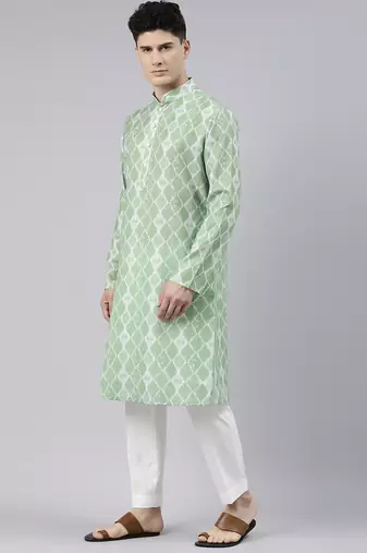 Light green tie dye kurtas