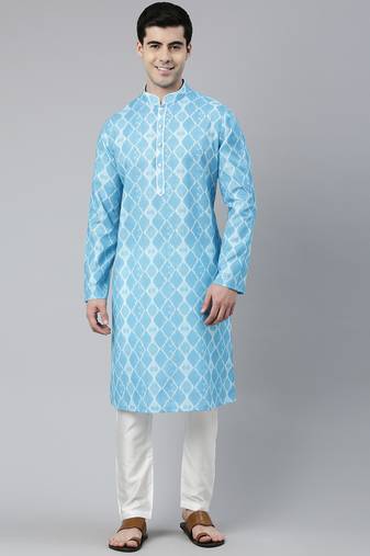 Light blue tie dye kurtas