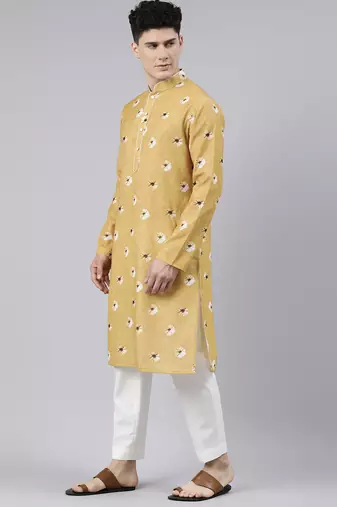 Mustard bandhani kurtas