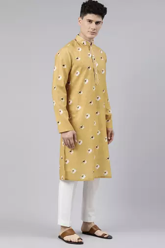 Mustard bandhani kurtas