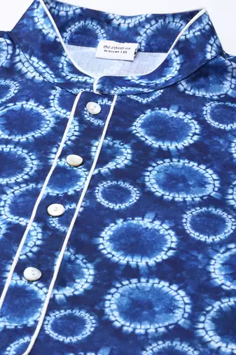 Blue bandhani kurtas