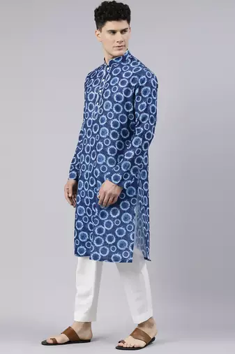 Blue bandhani kurtas