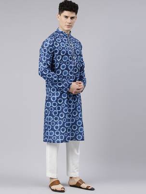 Blue bandhani kurtas 4
