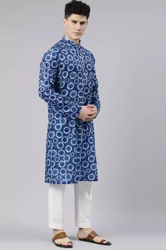 Blue bandhani kurtas