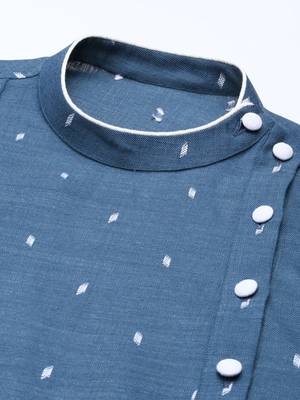 Denim blue design asymmetrical kurtas 2