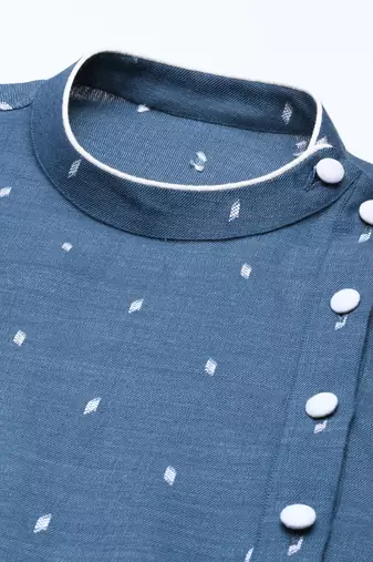 Denim blue design asymmetrical kurtas