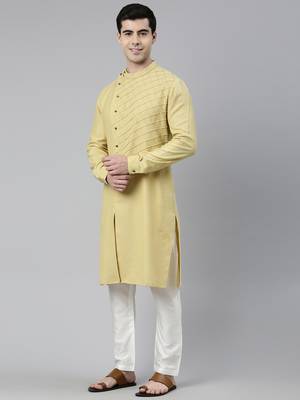 Greenish yellow angrakha kurtas 3