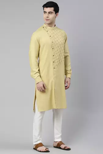 Greenish yellow angrakha kurtas