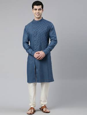 Denim blue angrakha kurtas 1