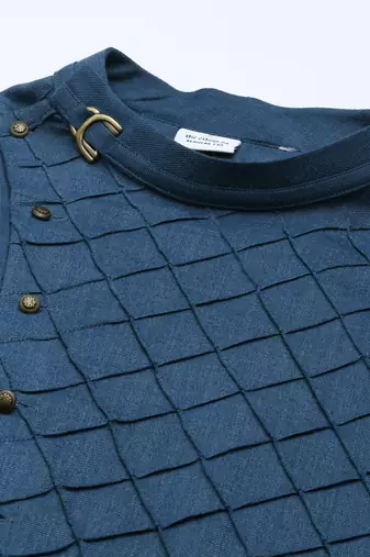 Denim blue angrakha kurtas