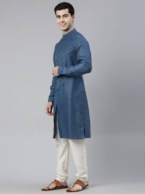 Denim blue angrakha kurtas 3