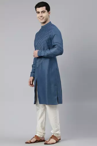 Denim blue angrakha kurtas