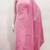 Pink printed cotton salwar suit material with subtle striped dupatta