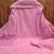 Pink printed cotton salwar suit material with subtle striped dupatta