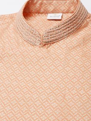 Orange jacquard kurtas 2