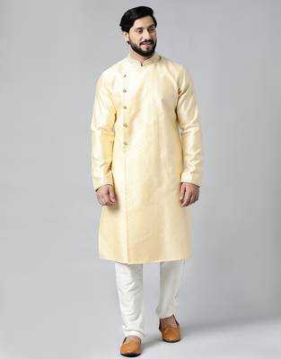 Yellow jacquard kurtas 2