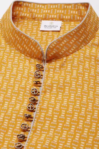 Orange printed kurtas