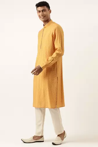 Orange printed kurtas