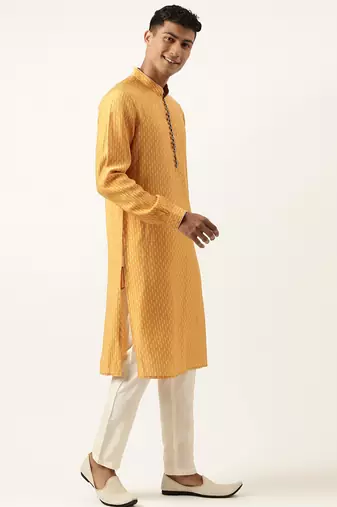 Orange printed kurtas