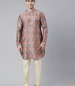 Multicolor art nouveou floral printed kurta