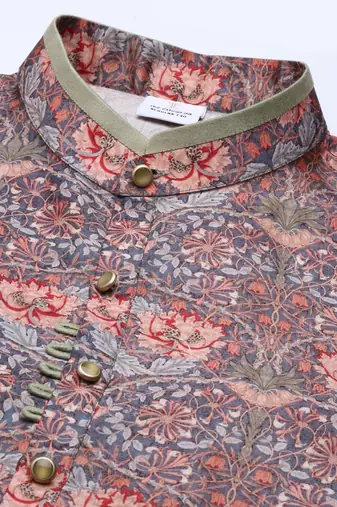 Multicolor art nouveou floral printed kurta
