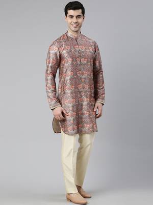 Multicolor art nouveou floral printed kurta 4