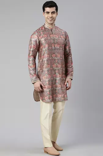 Multicolor art nouveou floral printed kurta