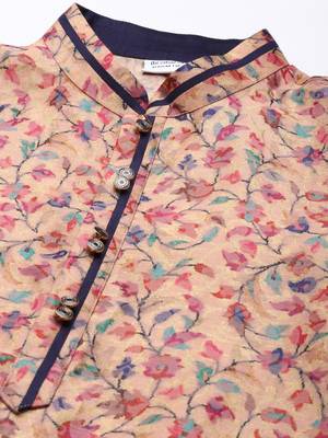 Light orange pashmina printed kurtas 2