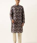Blue indigo abstract dabu print kurta