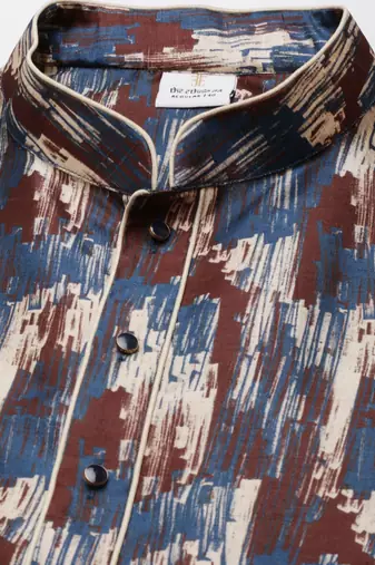 Blue indigo abstract dabu print kurta