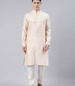 Light peach jacquard kurtas