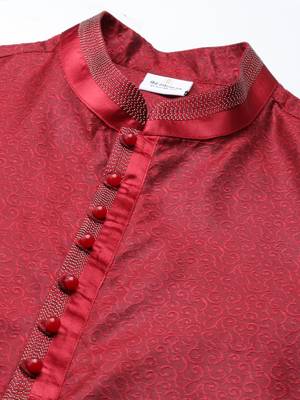 Red jacquard kurtas 2