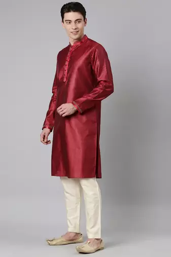 Red jacquard kurtas