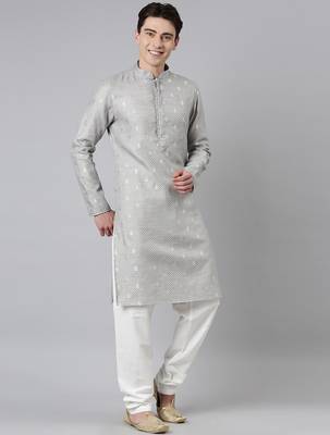Grey chanderi kurtas 4