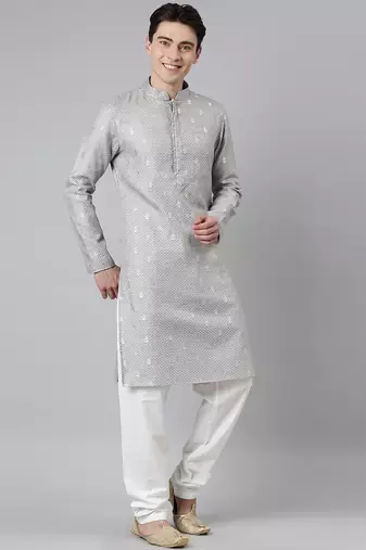 Grey chanderi kurtas