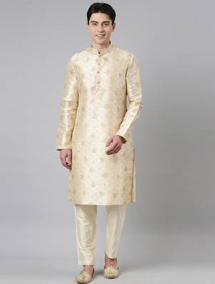 Beige printed kurtas 1