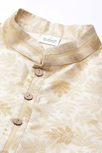 Beige printed kurtas