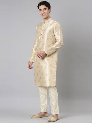 Beige printed kurtas 3