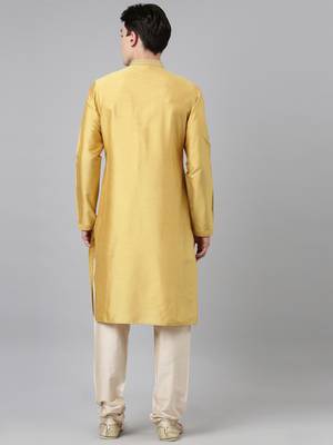 Haldi silk embroidery kurtas 2