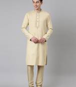 Beige embroidered kurtas